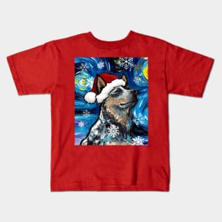 Santa Blue Heeler Kids T-Shirt